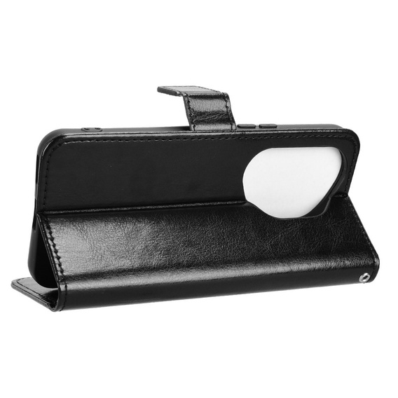 Flip case for Honor 400 Pro 5G, Crazy Horse Wallet, black