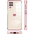 Case for Samsung Galaxy A12 / M12 / A12 2021, Electro heart, pink rose gold