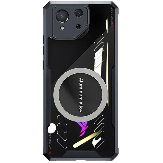 Case for ASUS ROG Phone 8 Pro, with magnetic sheet, transparent / black
