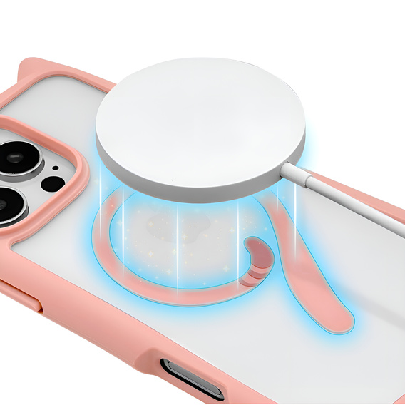 Case for iPhone 16 Pro Max, for MagSafe, Cute Cat, pink + Screen Glass