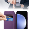 Flip case for Samsung Galaxy S23 FE, RFID Wallet MagSafe CamShield, purple