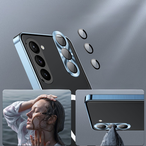 Camera Protection Case for Samsung Galaxy S23, CamShield MagSafe, transparent / blue