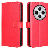 Flip case for Xiaomi Redmi 14C / Xiaomi Poco C75, Crazy Horse Wallet, red