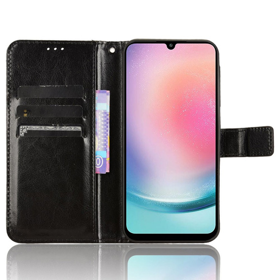 Flip case for Samsung Galaxy M55 5G, Crazy Horse Wallet, black
