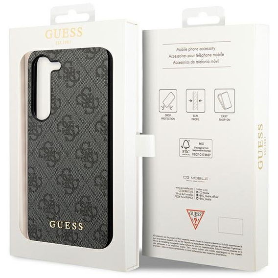 GUESS Case for Samsung Galaxy A55, 4G Charms Collection Hardcase, grey