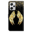 Flip case for Xiaomi Redmi Note 12 4G, Wallet Wings, gold