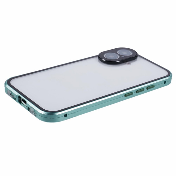 Case for iPhone 16, Magnetic Dual Glass, green
