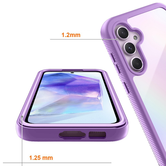 Case for Samsung Galaxy A55 5G, Shockproof, with film, purple