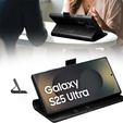 Flip case for Samsung Galaxy S25 Ultra, QIALINO Leather Wallet, black