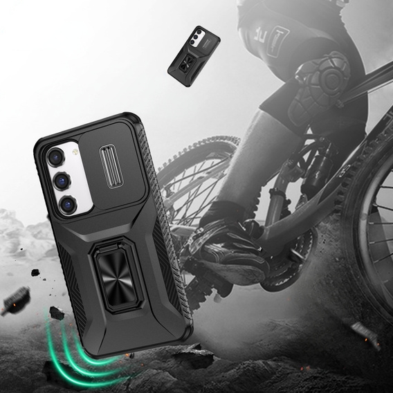 Case for Samsung Galaxy S23, Slide Lens Lid, Black