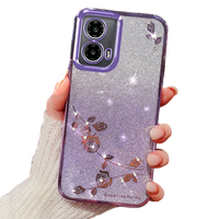 Case for Motorola Moto G24 / G24 Power / G04, Glitter Flower, purple