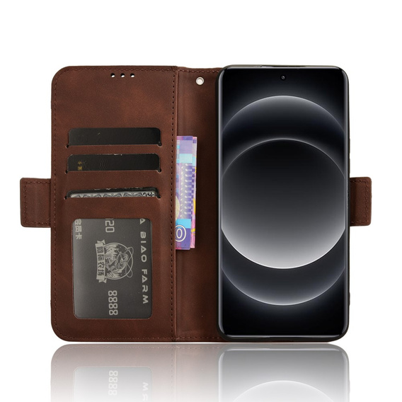 Flip case for Xiaomi 14 Ultra, Card Slot, brown