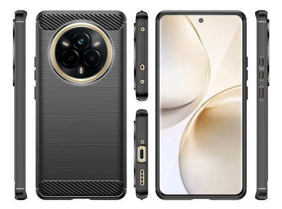 Case for Realme 14 Pro+ 5G, Carbon, black