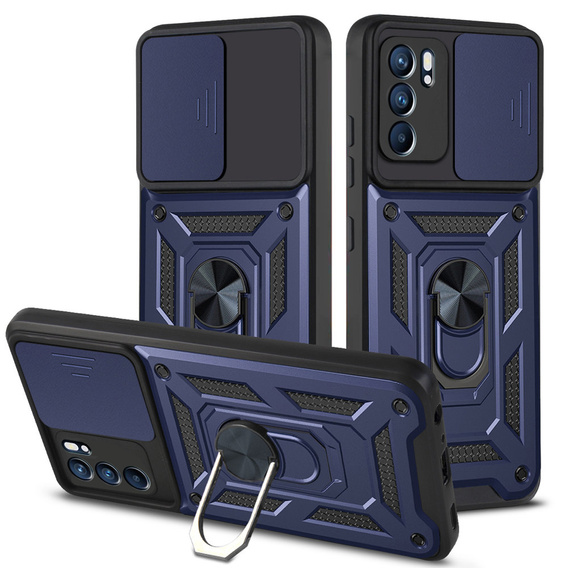 Case for Oppo Reno 6 5G, CamShield Slide, blue