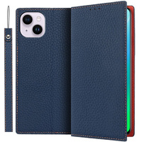 Flip case for iPhone 14 Plus, Litchi Skin Grain, dark blue