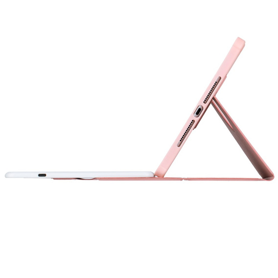 Keyboard case for iPad 11" 2025 A16 (11 gen.) / iPad 10.9" 2022 (10 gen.), Rotary 360° Leather, pink rose gold