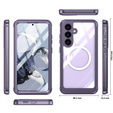 Case for Samsung Galaxy S25 FE, Shockproof, with glass, for MagSafe, purple