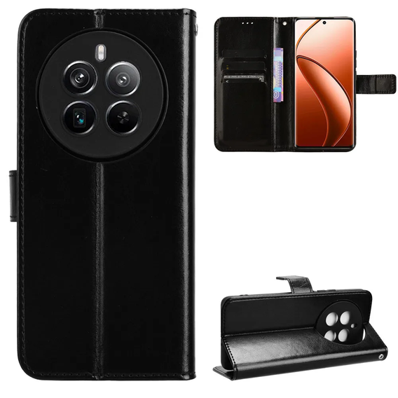 Flip case for Realme 12 Pro 5G / 12 Pro+ 5G, Crazy Horse Wallet, black