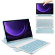 Keyboard case for Samsung Galaxy Tab S10 Lite / S10 FE / S9 FE, Rotary 360° Leather, light blue