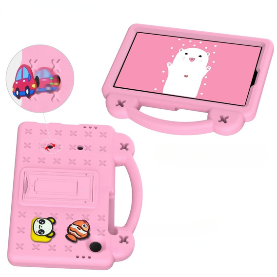 Children's case for Samsung Galaxy Tab A9, Cute Patterns, with stand, pink