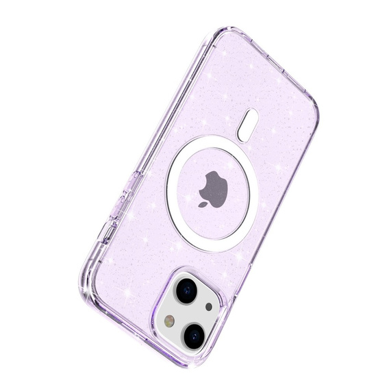 Case for iPhone 14, Dropproof MagSafe Glitter, purple