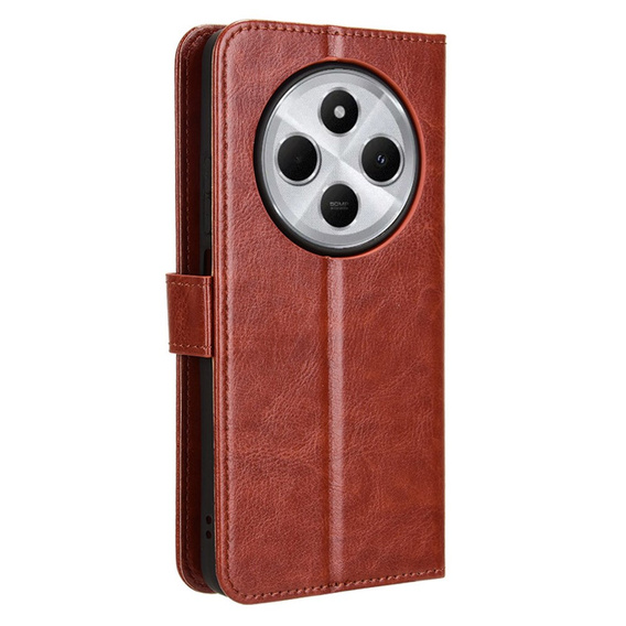 Flip case for Xiaomi Redmi 14C / Xiaomi Poco C75, Crazy Horse Wallet, brown