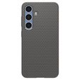 Spigen case for Samsung Galaxy S25, Liquid Air, black + 9H Tempered Glass