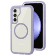 Case with frame for Samsung Galaxy S23 FE, for MagSafe, transparent / purple