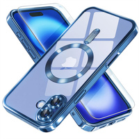 Case for iPhone 16 Plus, Electro MagSafe, blue + Screen Glass