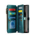 Case CASEME for Samsung Galaxy S25 Ultra, RFID Leather Wallet, with shoulder strap, green