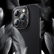 BENKS Kevlar Case for iPhone 15 Pro Max, for MagSafe, Carbon Fiber, black