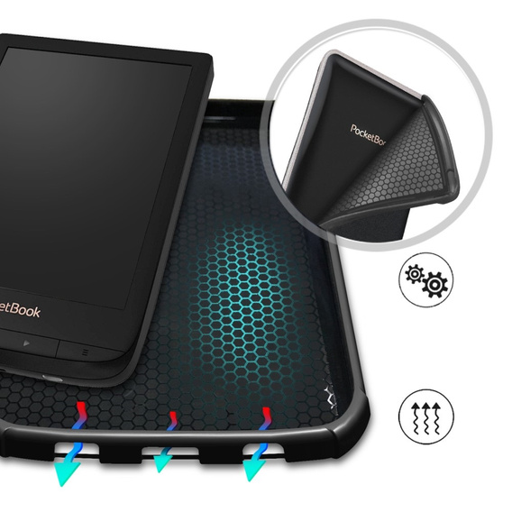 Case for PocketBook Touch Lux 4 5 606 616 627 628 632 633, Smartcase, black