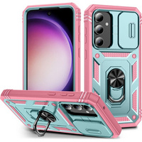 Case for Samsung Galaxy S23 FE, CamShield Slide, green / pink