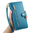 Flip case for Oppo Reno 13F 5G, Wallet Zipper Pocket, blue