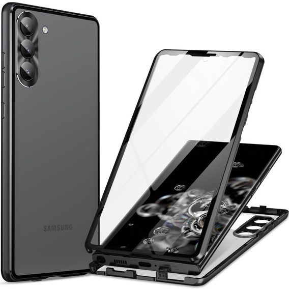 Case for Samsung Galaxy S23, Magnetic Dual Glass, black