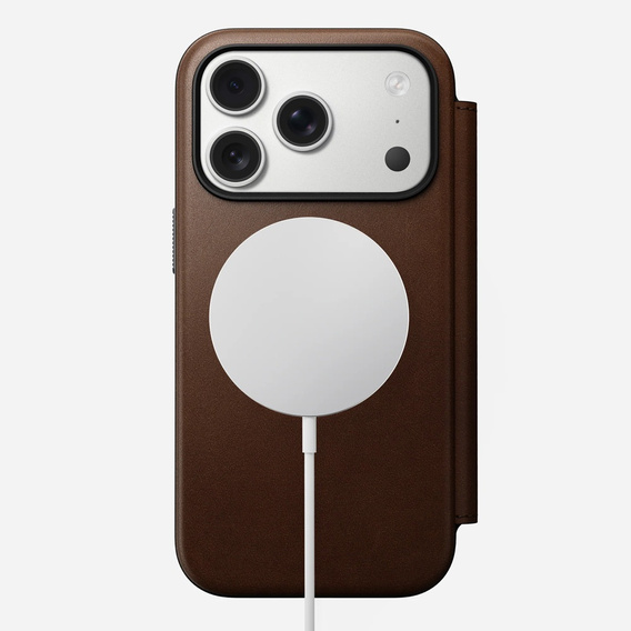 Nomad case for iPhone 17 Pro, Modern Leather Folio, brown