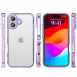 Case for iPhone 17, with camera cover, transparent with purple sides