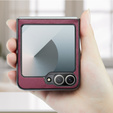 Case for Samsung Galaxy Z Flip7 FE / Z Flip6, CASEME Litchi Leather, red