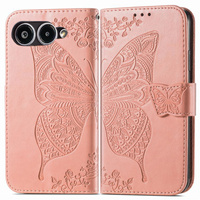 Flip case for T Phone 3 5G, Butterfly, pink rose gold