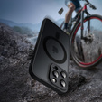 Case for iPhone 16 Pro, for MagSafe, ERBORD Matt Case, black + Screen Glass