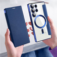Flip case for Samsung Galaxy S24 Ultra, RFID Wallet MagSafe CamShield, dark blue