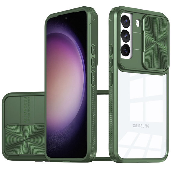 Case for Samsung Galaxy S23 Plus, Slide Camera, green