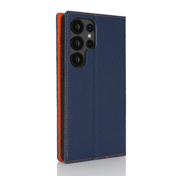 Flip case for Samsung Galaxy S25 Ultra, Litchi Skin Grain, dark blue