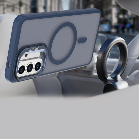 Skin-touch case with MagSafe stand for Samsung Galaxy A37 5G, blue