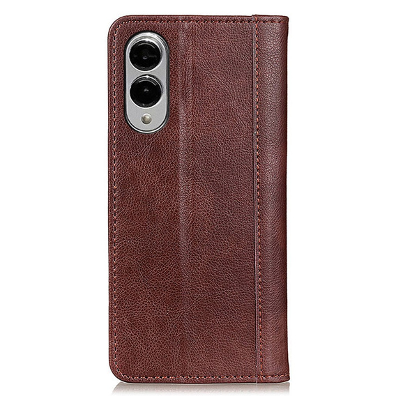 Flip case for Samsung Galaxy S25 Edge, Split Leather, brown