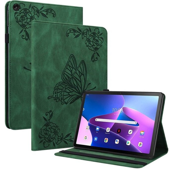 Case for Lenovo Tab M10 Plus 10.6 Gen 3 TB-125F TB-128F, Butterfly, green