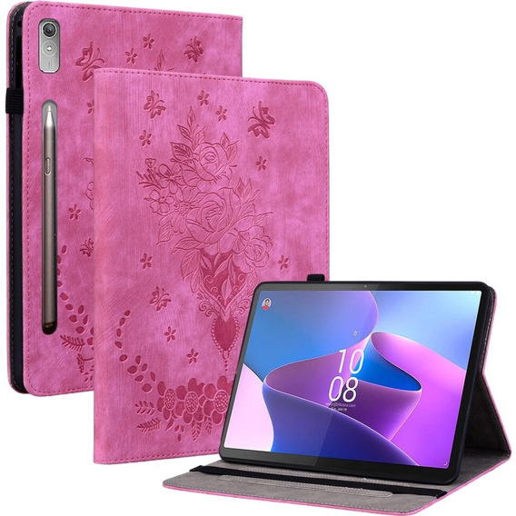 Flap case for Lenovo Tab P12, flower, pink