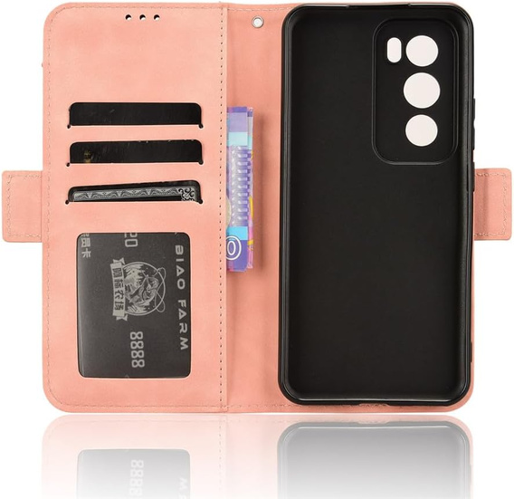 Flip case for Oppo Reno 12 Pro, Card Slot, pink