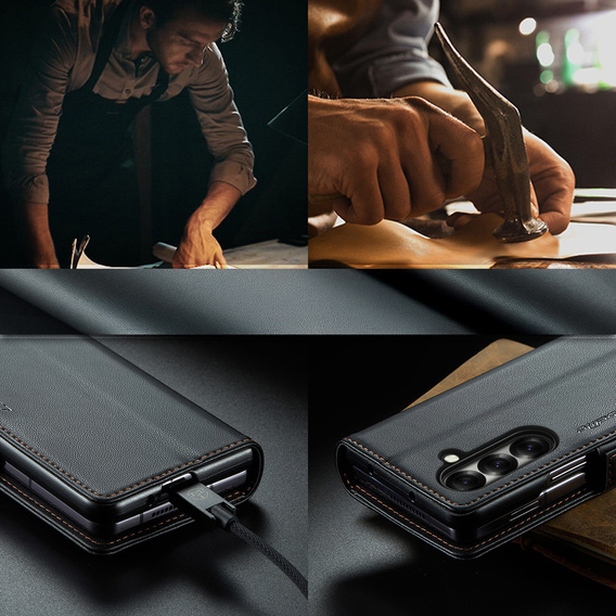 CASEME Litchi Wallet flip case for Samsung Galaxy Z Fold7 5G