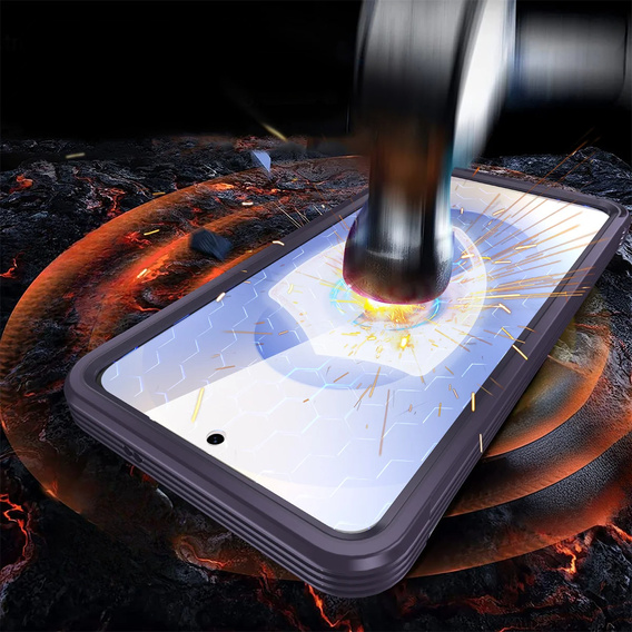 Case for Samsung Galaxy S25 Edge, Shockproof, with glass, for MagSafe, purple